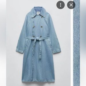 NEW Zara denim trench coat